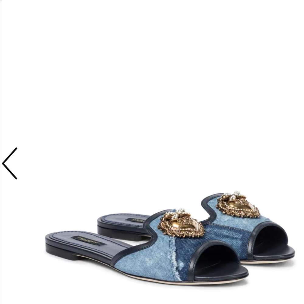 Dolce Gabbana Devotion denim sandals. Size